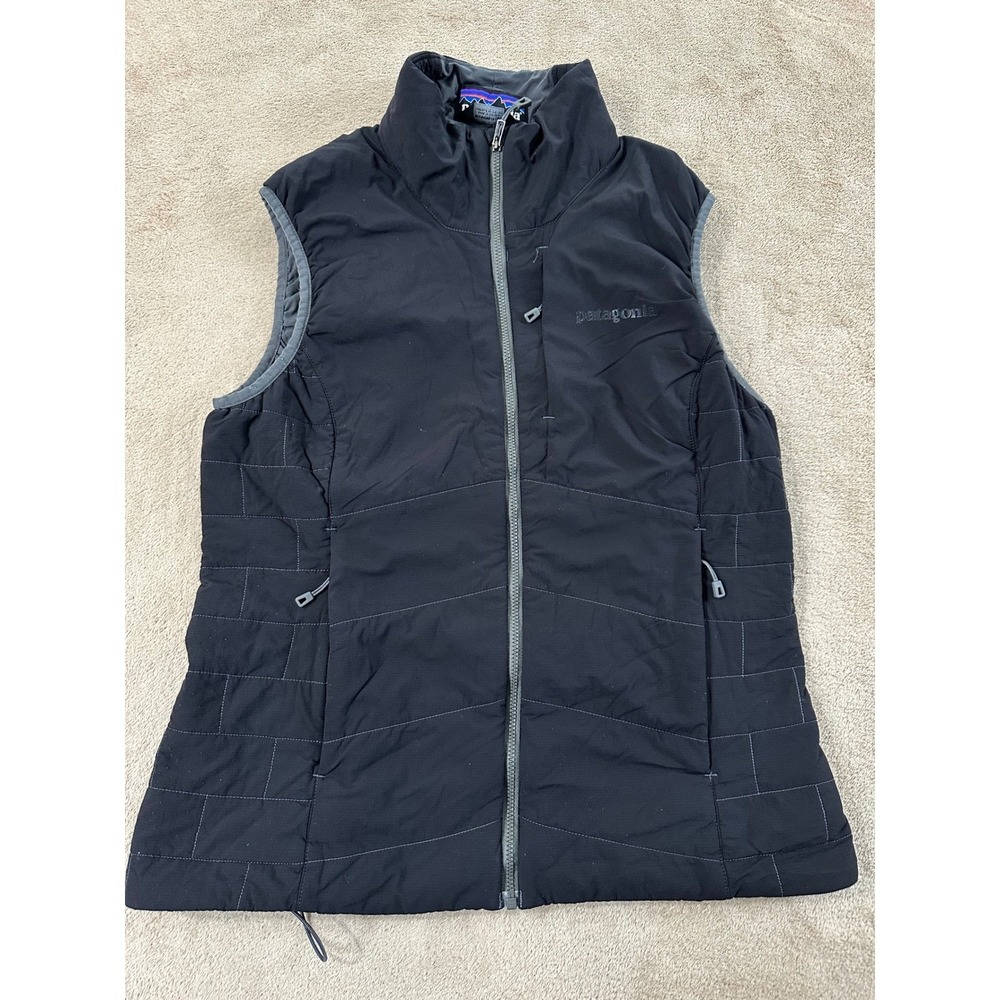 Patagonia Nano-Air Vest Womens Size‎ S Black Full Zip Insulated Puffer EUC
